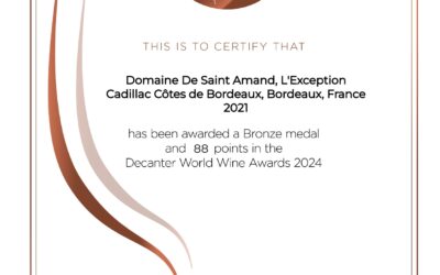 Bronze medal from DECANTER for L’EXCEPTION 2021